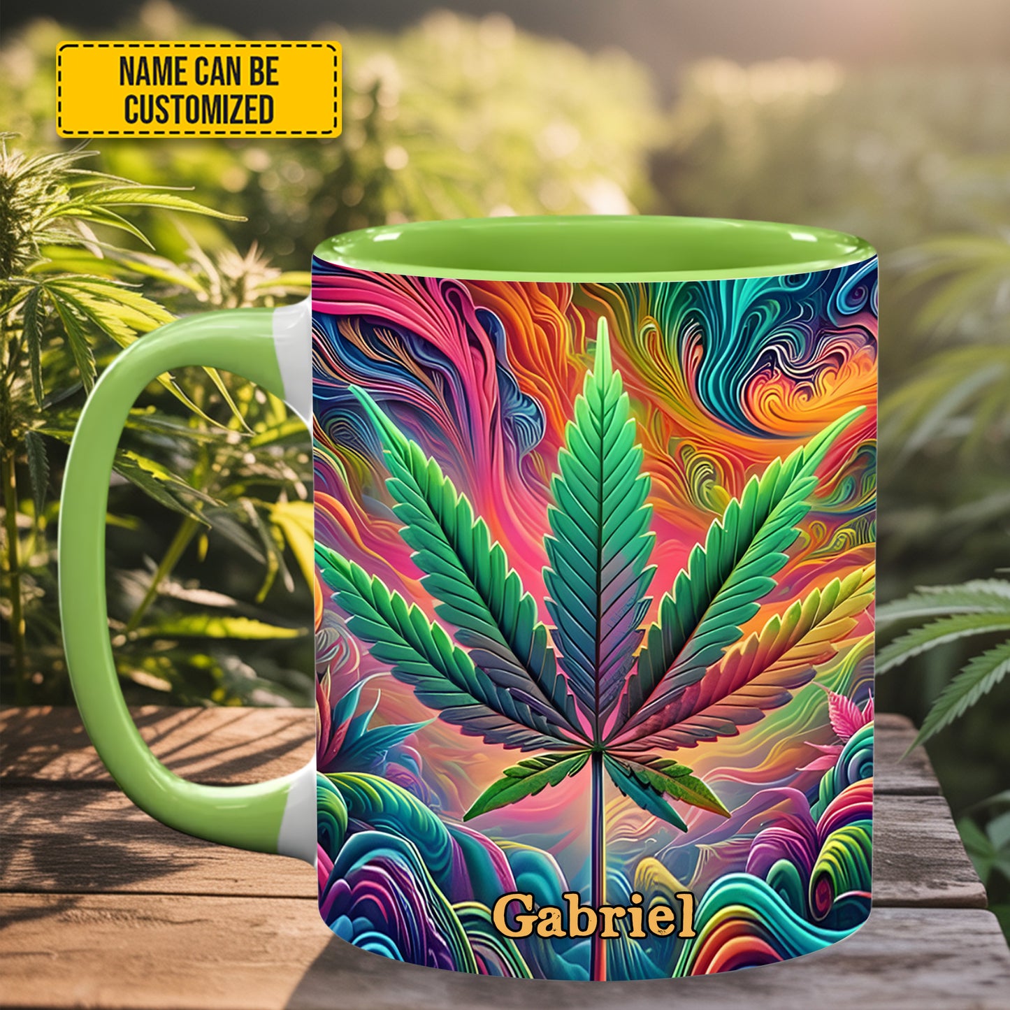 Personalized Colorful Weed Accent  Mug