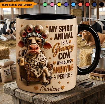 Grumpy Cow Energy – Personalized Cow Accent Mug