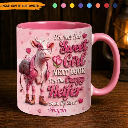 Crazy Heifer - Personalized Cow Accent Mug
