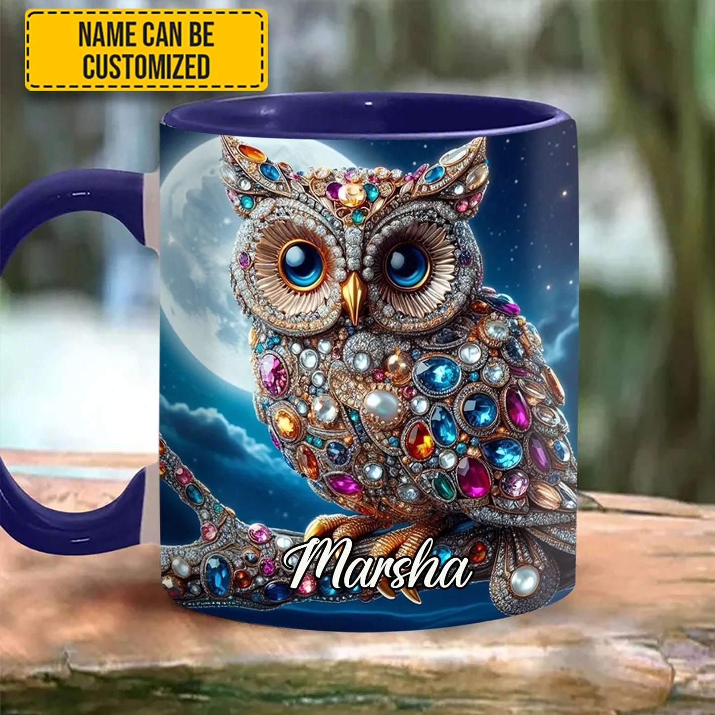 Dark Owl - Personalized Owl Accent Mug
