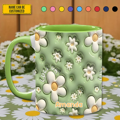 Daisy  Flower - Personalized Flower Accent Mug