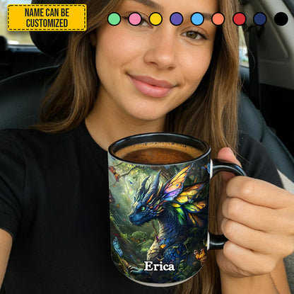 Personalized Dragon Accent Mug