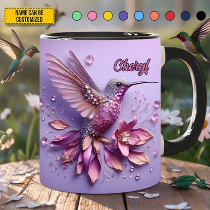 Hummingbird Accent Mug, Personalized Accent Mug