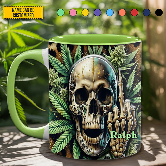 Weed Skull Accent mug - Personalized Accent Mug