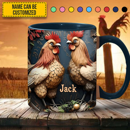 Chicken Accent Mug - Personalized Accent Mug