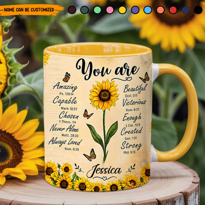 Personalized Sunflower Christian Accent Mug