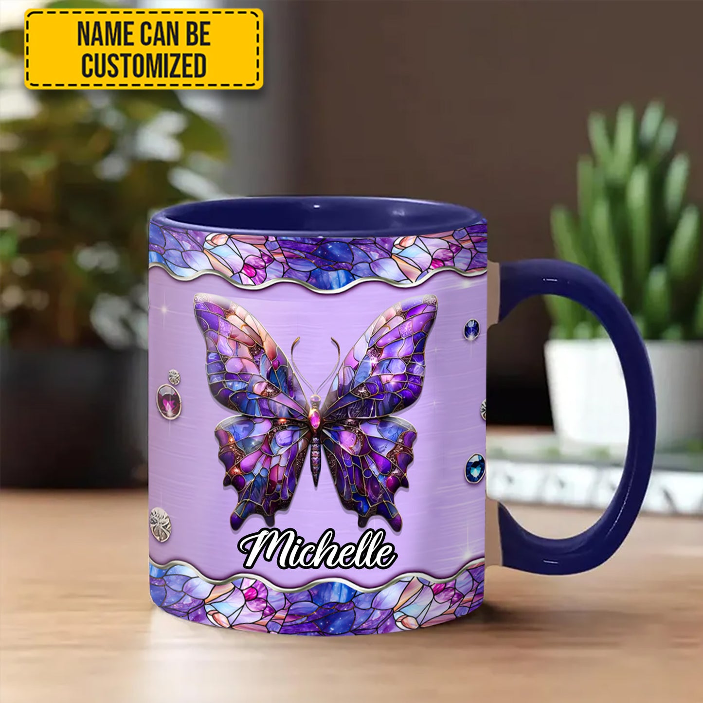 Sparkle Butterfly - Personalized Accent Mug