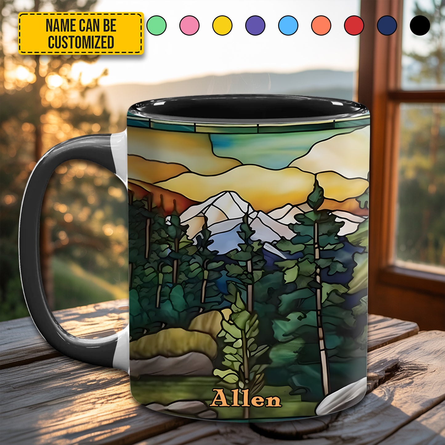 Personalized Mountains Accent Mug