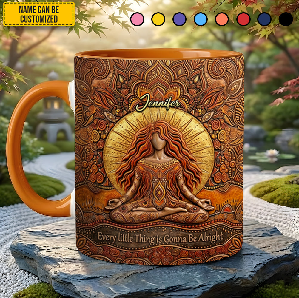Hippie Boho Meditation Mindfullness - Personalized Accent Mug