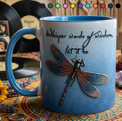 Whisper Words Of Wisdom - Dragonfly Accent Mug