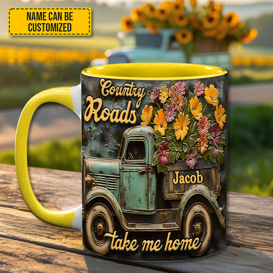 Country Roads Take Me Home - Personalized Truck Accent Mug