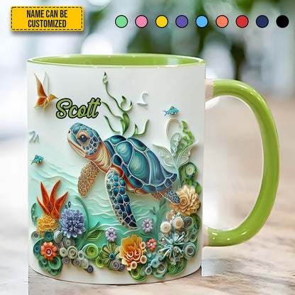 Personalized Turtle Ocean Accent Mug