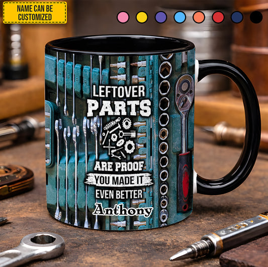Leftover Parts - Personalized Mechanic Accent Mug