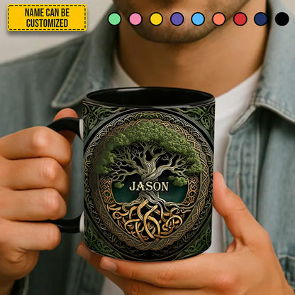 Personalized Celtic Tree of Life Accent Mug