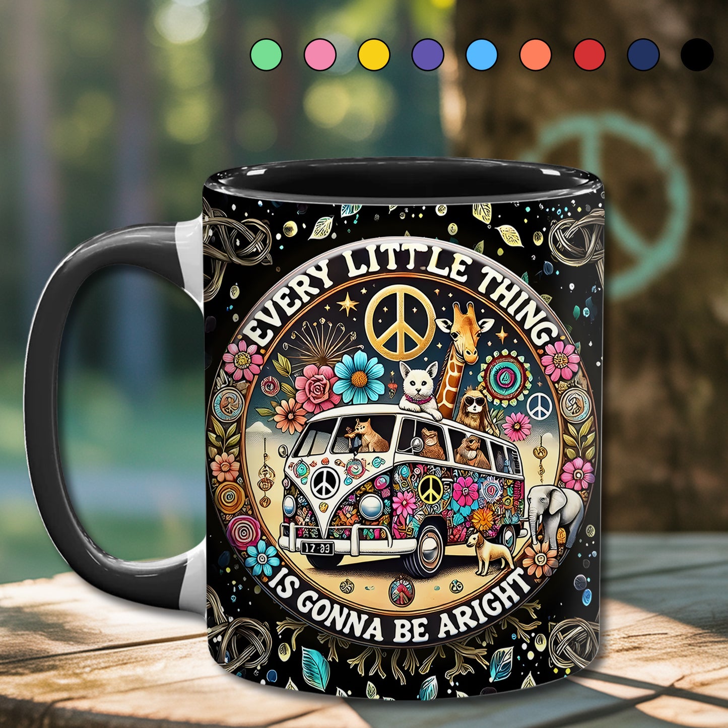 Every Little Thing Is Gonna Be Alright - Personalized Hippie Accent Mug