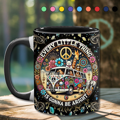 Every Little Thing Is Gonna Be Alright - Personalized Hippie Accent Mug