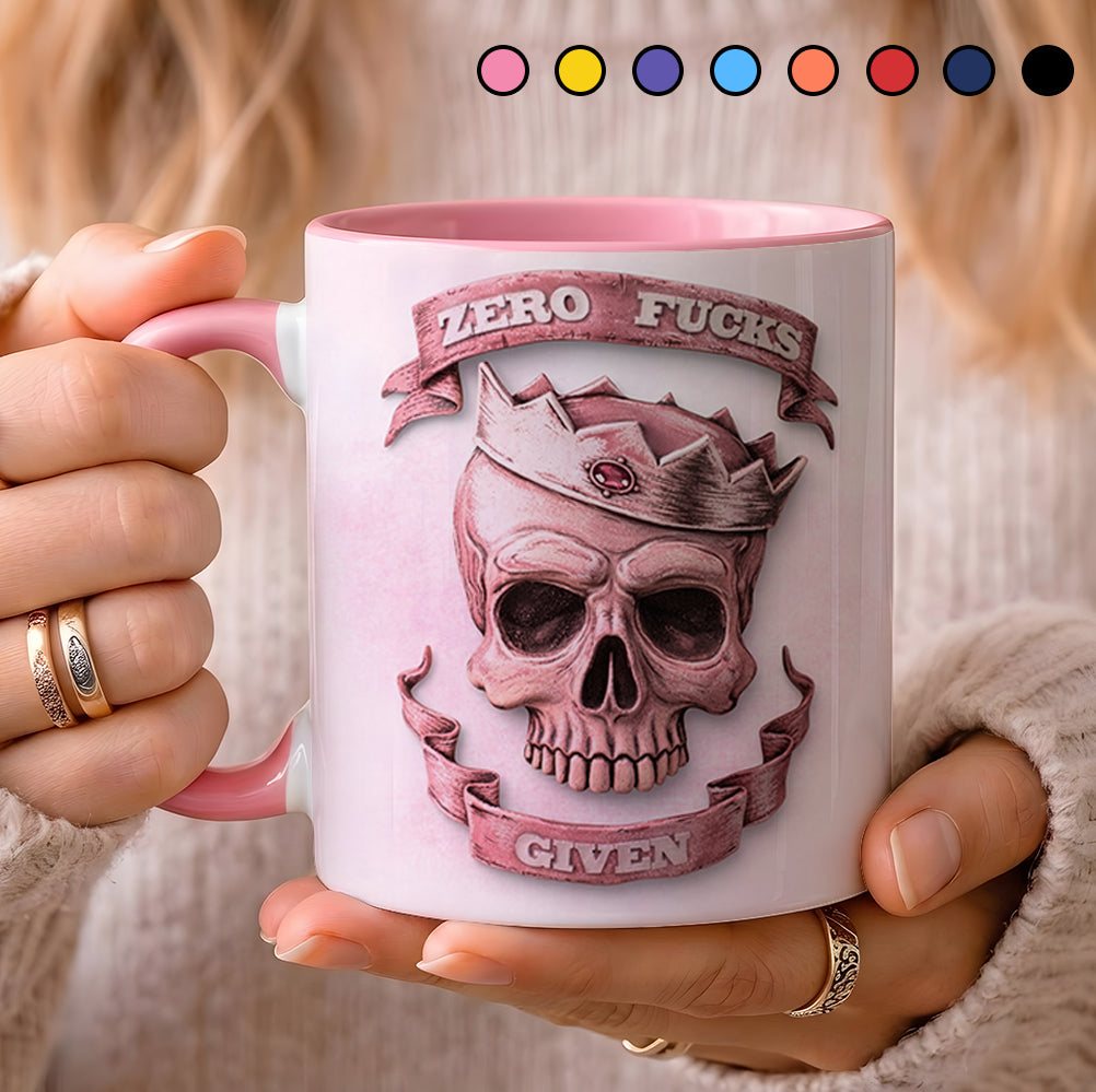 Funny Skull Woman Accent Mug, Perfect Gift Mug
