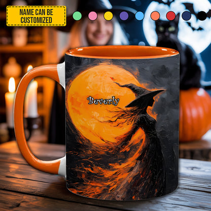 Personalized Witch in the Moonlight Accent Mug