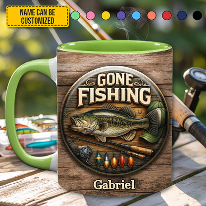 Gone Fishing – Personalized Fishing Accent Mug