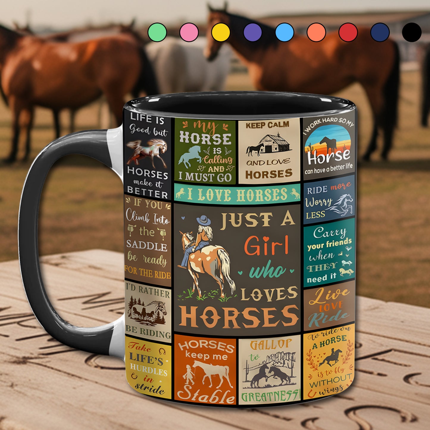 Just A Girl Who Loves Horses - Horse Accent Mug