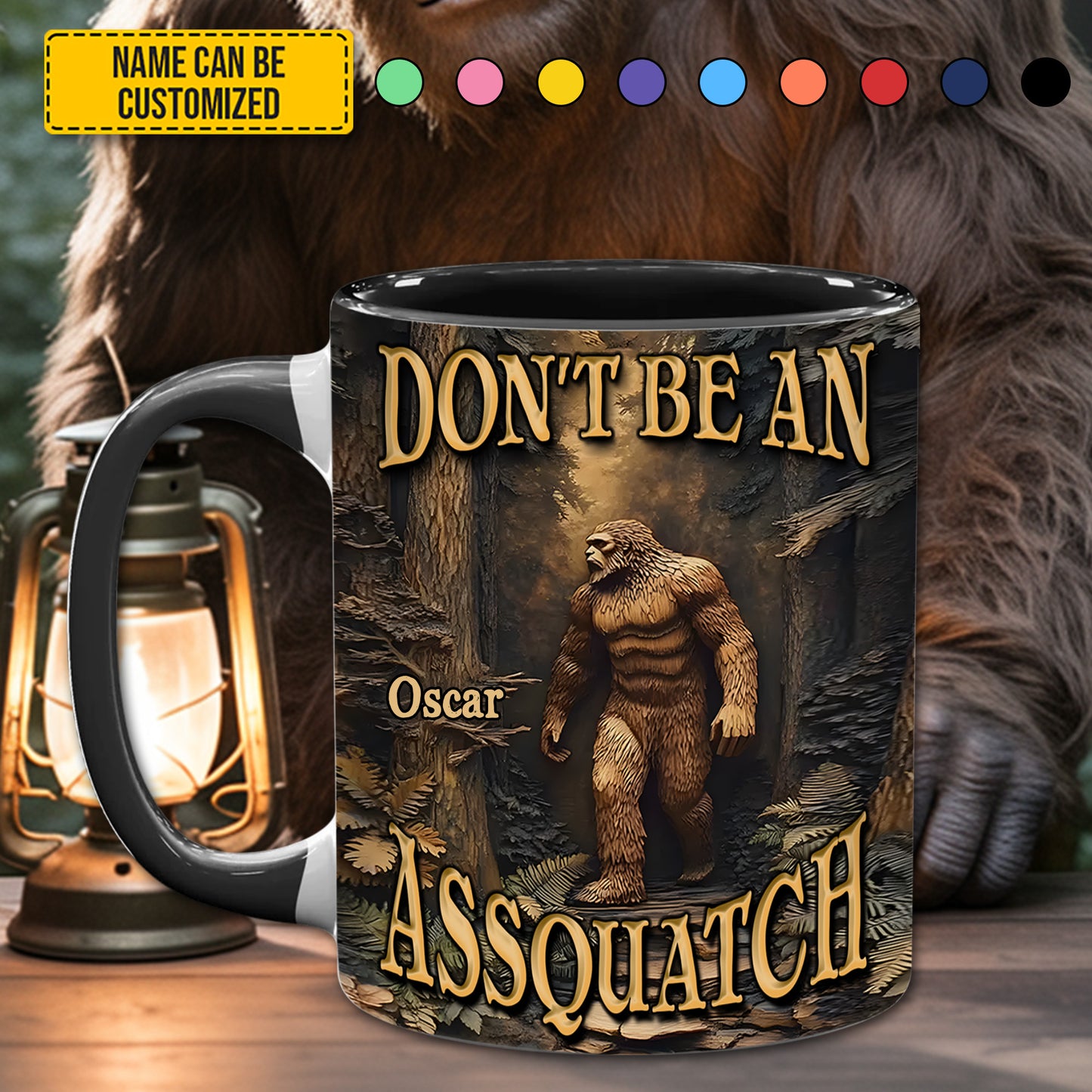 Don’t Be an Assquatch – Personalized Bigfoot Accent Mug