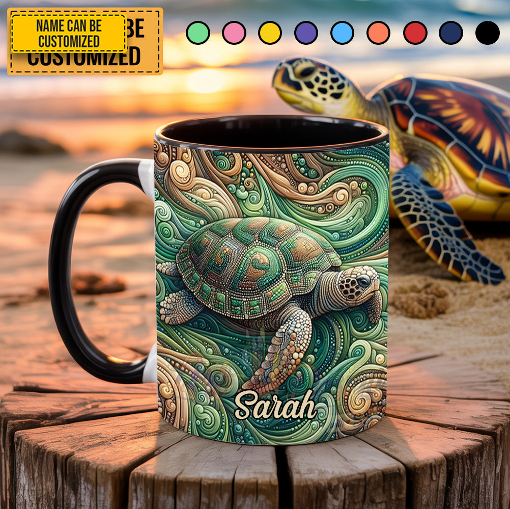 Personalized Sea Turtle Accent Mug