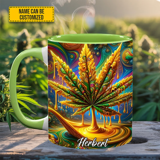Personalized Colorful Psychedelic Weed Accent Mug