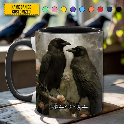 Raven Hearts - Personalized Raven Couple Accent Mug
