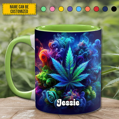 Personalized Colorful Smoke & Weed Accent Mug