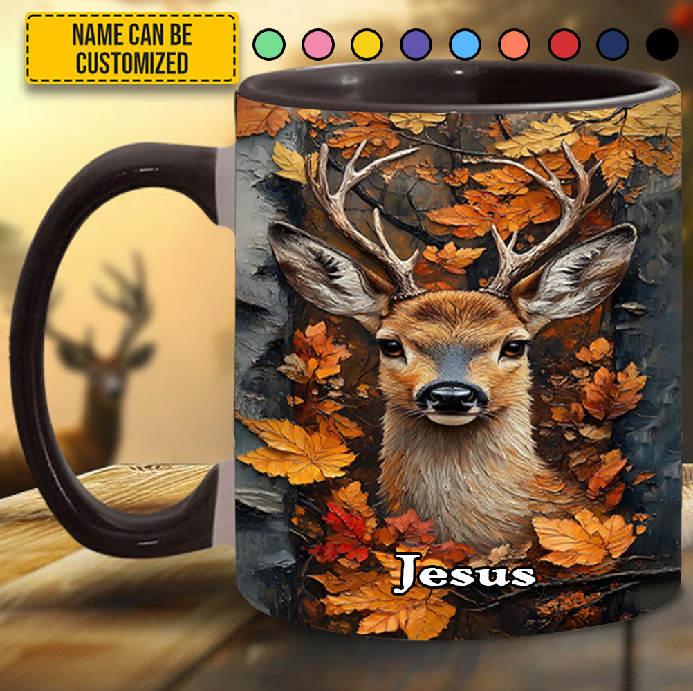 Autumn Stag – Personalized Deer Accent Mug