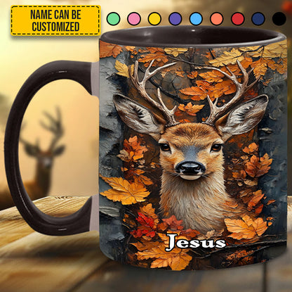 Autumn Stag – Personalized Deer Accent Mug