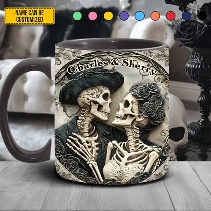 Skull Couple - Personalized SKull Accent Mug