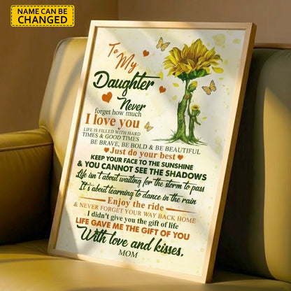 To My Daughter - Personalized Sunflower Canvas