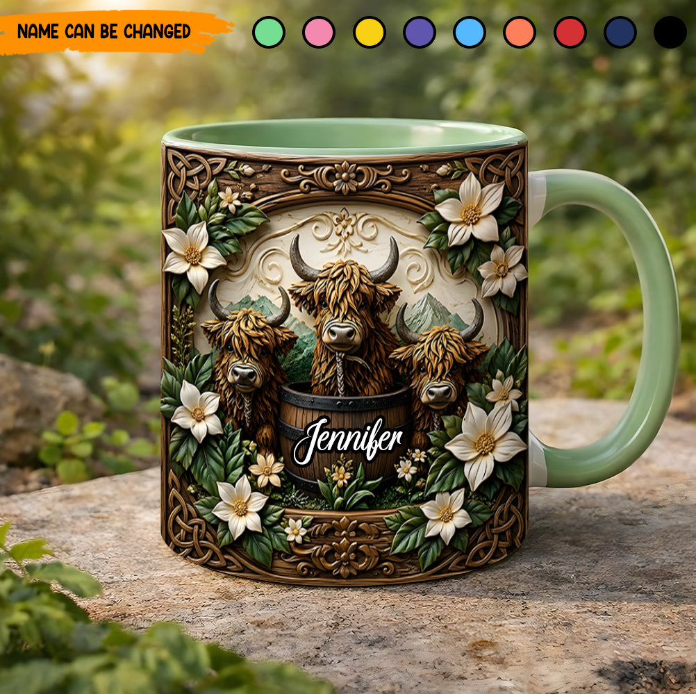 Highland Cow - Personalized Cow Accent Mug