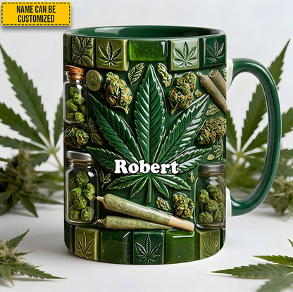 Personalized Weed Elements Accent Mug
