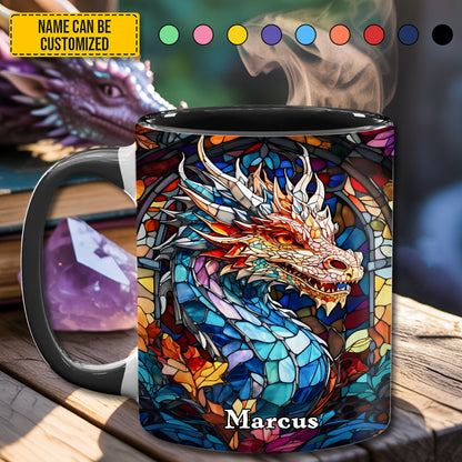 Personalized Stained Glass Dragon Accent Mug