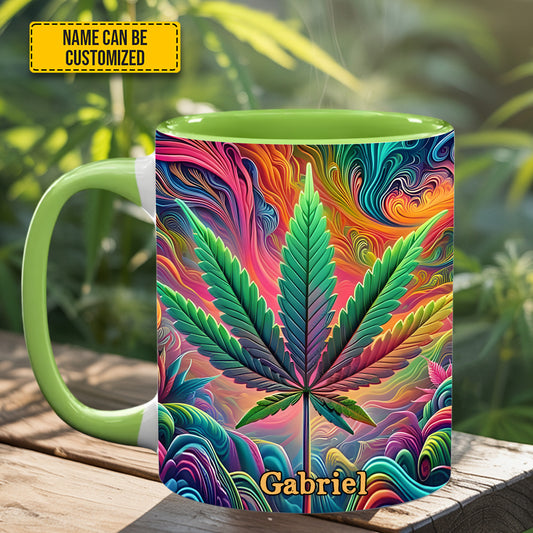 Personalized Colorful Weed Accent  Mug