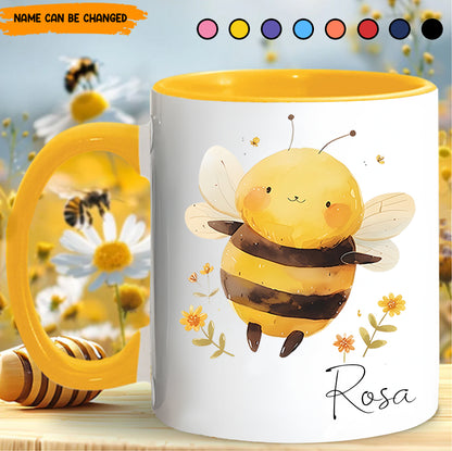 Personalized Cute Bee Accent Mug