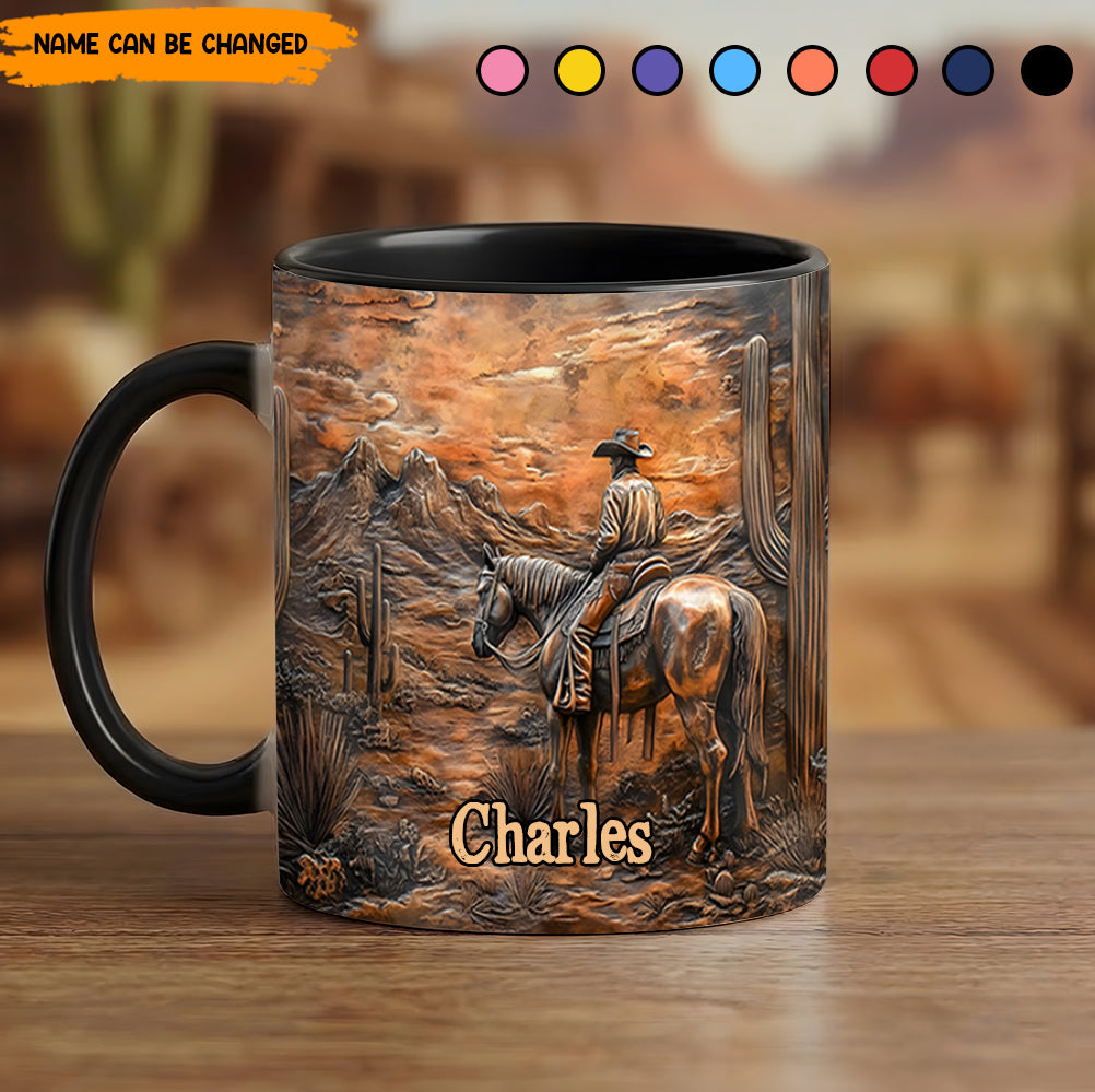 Lone Desert Cowboy – Personalized Accent Mug