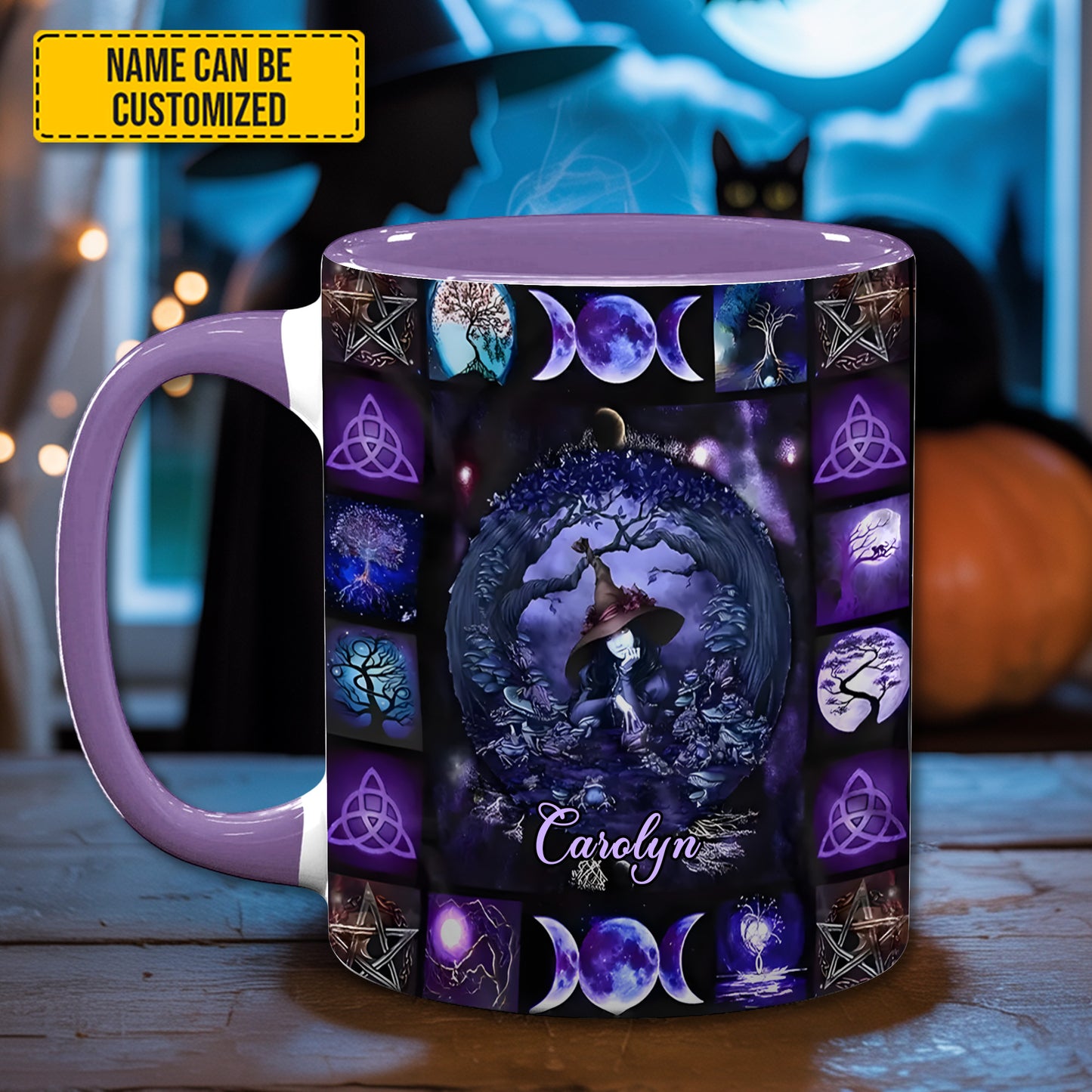 Witch & Moon - Personalized Witch Accent Mug