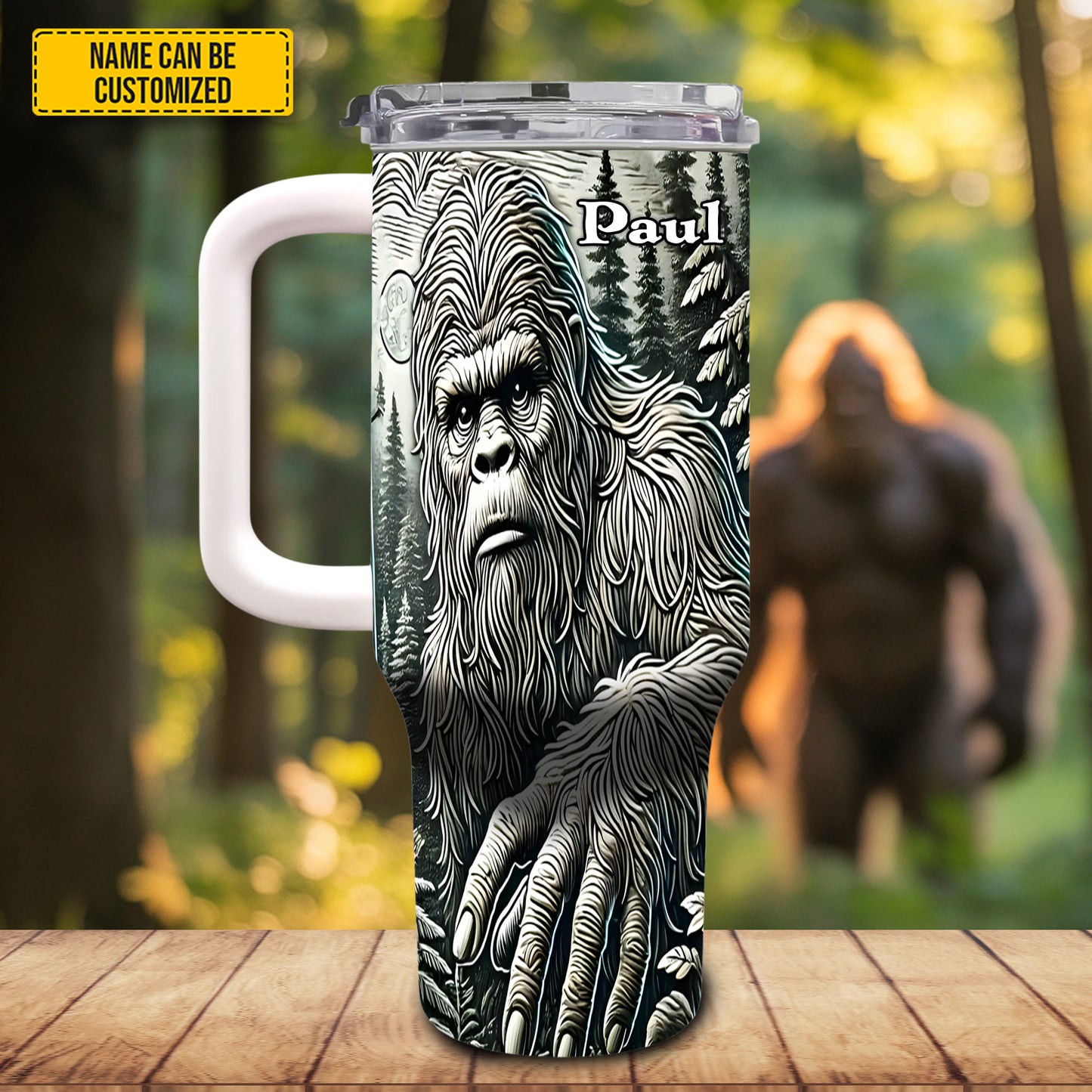 Morning Brew with Bigfoot – Personalized Bigfoot Tumbler 40oz