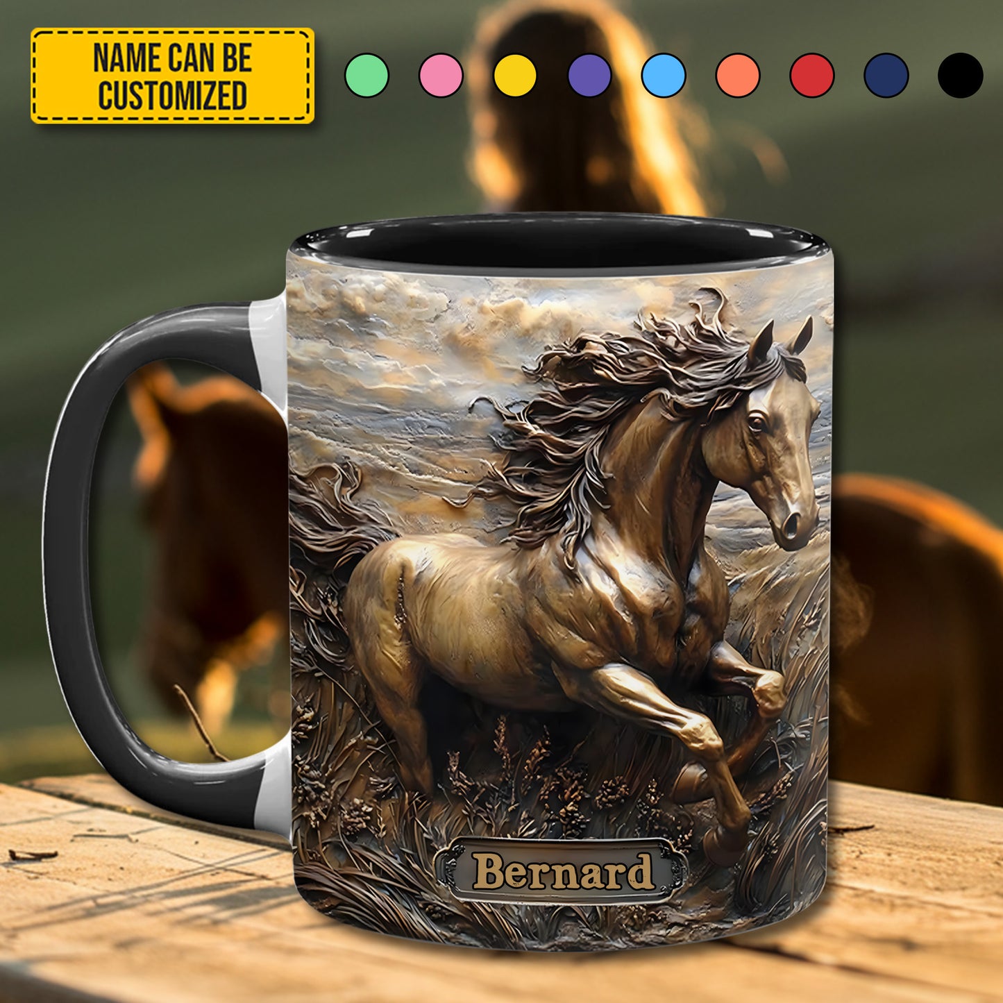 Rustic Horse - Personalized Horse Accent Mug