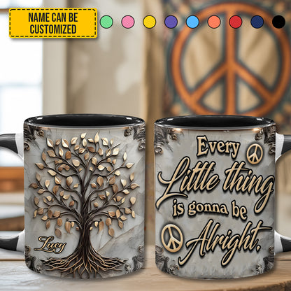 Tree Of Life Every Little Thing - Personalized Hippie Accent Mug