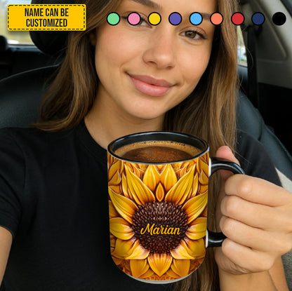 Beautiful Sunflower - Personalized Accent Mug