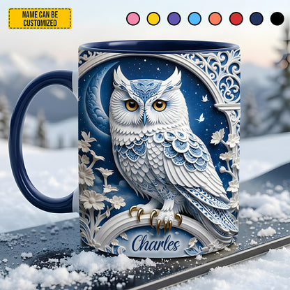 Silver Night Owl accent mug - Personalized Accent Mug
