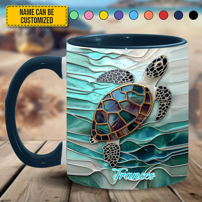 Ocean Turtle - Personalized Turtle Accent Mug