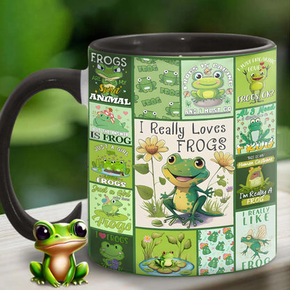 I Really Love Frogs - Cute Frog Accent Mug