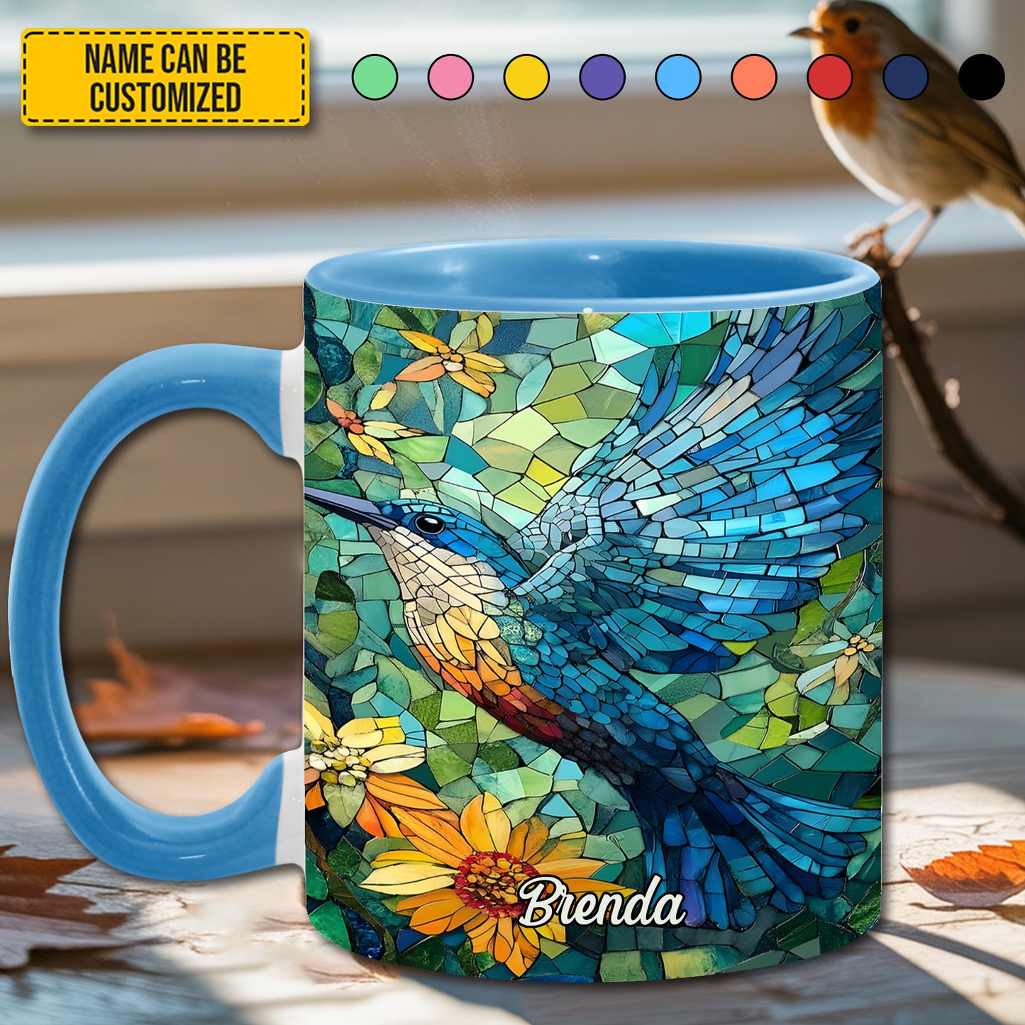 Humming Bird - Personalized Accent Mug