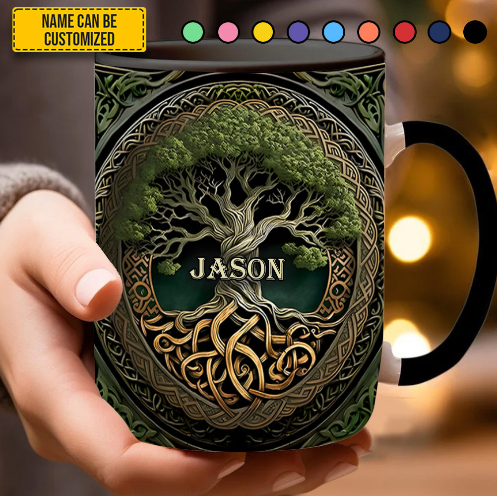 Personalized Celtic Tree of Life Accent Mug