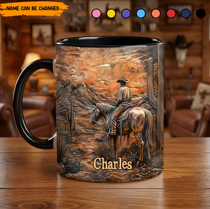 Lone Desert Cowboy – Personalized Accent Mug